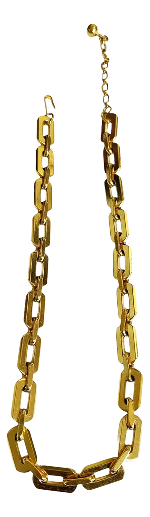 Vintage Signed Trifari Gold Tone Link Chain Necklace