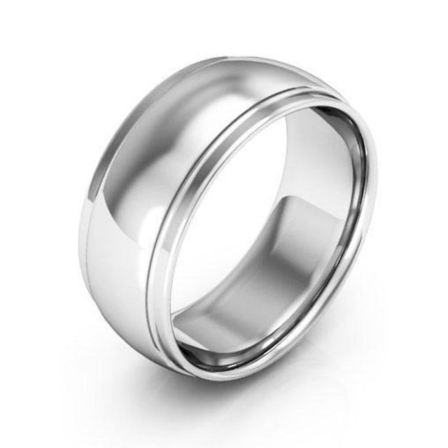 14 Karat White Gold Half Round Edge Wedding Band, Estate For Sale - Image 14 of 18