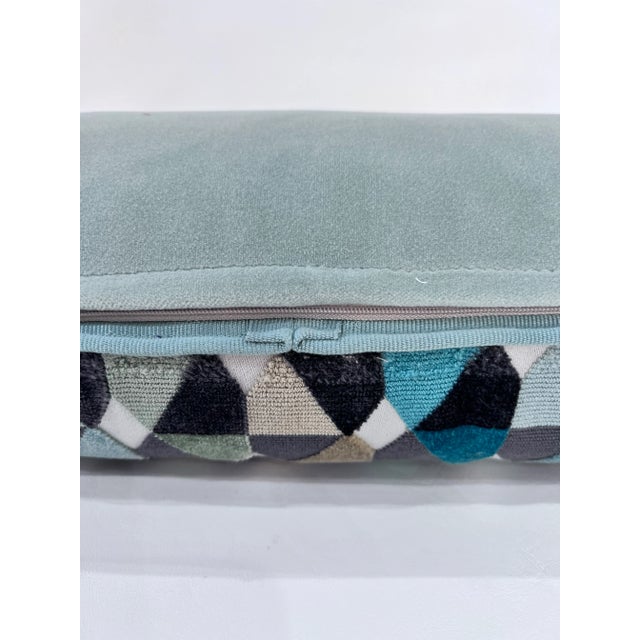 Osborne & Little Contemporary Margo Selby for Osborne & Little Geometric Velvet Decorative Pillow For Sale - Image 4 of 5