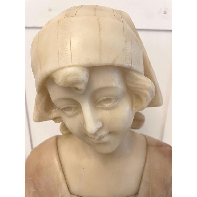 Antique Victorian Alabaster Bust, 1860 For Sale - Image 4 of 14