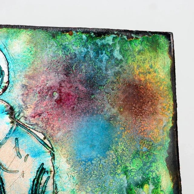 1950s 1950s Painting Female Nude Copper Enamel Art Studio Del Campo For Sale - Image 5 of 8