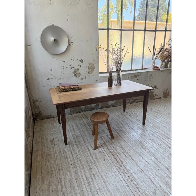 Farmhouse Walnut Table with Spindle Legs, 1950 For Sale - Image 6 of 18
