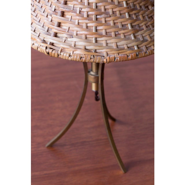 Swedish Modern Table Lamps with Rattan Shades, Set of 2 For Sale - Image 9 of 16