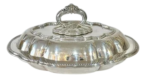 Vintage Engraved Houston Country Club Trophy by Mappin & Webb English Sheffield Plate Serving Dish