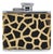 Vintage Metal and Fabric Liquor Flask with Leopard Motifs, 1970s For Sale
