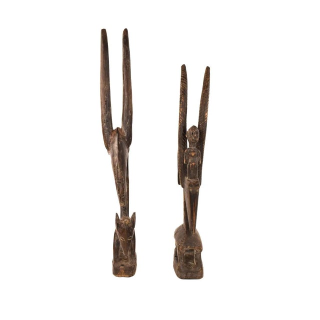 Early 20th Century Early 20th Century Bamana Chi Wara Antelope Headcrest Pair Mali For Sale - Image 5 of 7