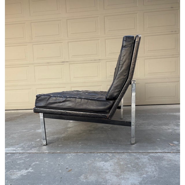 Mid-Century Modern Original Florence Knoll De Coene Parallel Bar Slipper Armless Sofa Mid Century For Sale - Image 3 of 17