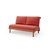 Mid-Century Modern Rishon Teak Outdoor Love Seat - Canvas Henna For Sale - Image 3 of 5
