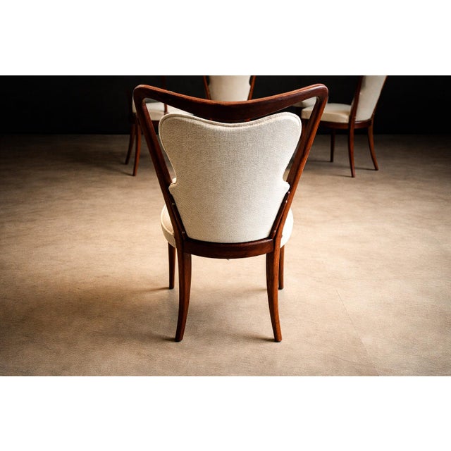 Giuseppe Scapinelli Set of Eight Dining Chairs in Solid Rosewood & Upholstered Fabric by Giuseppe Scapinelli, Brazilian Modern, 1950s For Sale - Image 4 of 15