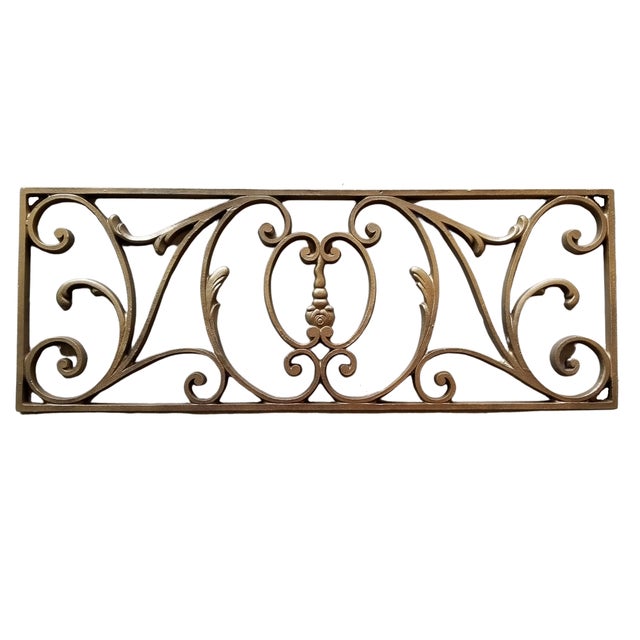 Antiqued Gold Scroll Door Pediment For Sale - Image 4 of 4