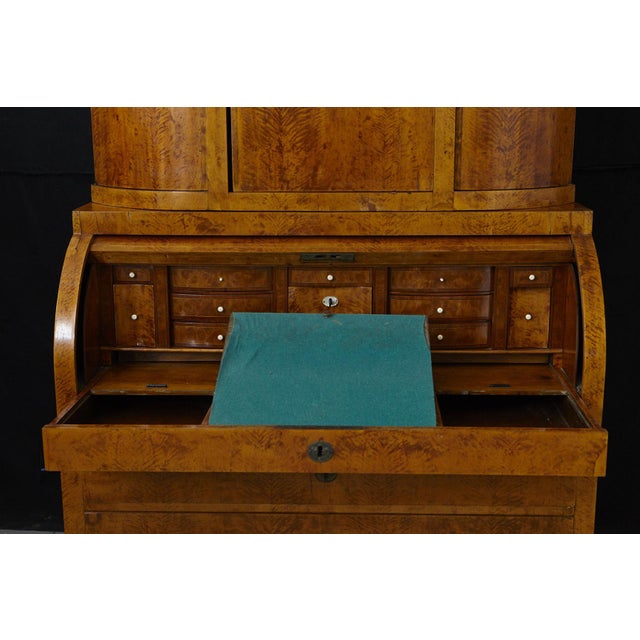 19th Century Biedermeier Walnut Secretary Desk For Sale - Image 9 of 13