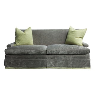 Custom McDonald 76'' Sofa in Grey Velvet For Sale