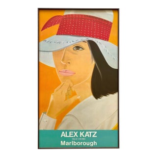 Alex Katz Vintage 1980 Pop Art Lithograph Print Framed Large Modernist Exhibition Poster " Red Band " 1978 For Sale