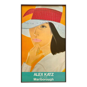 Alex Katz Vintage 1980 Pop Art Lithograph Print Framed Large Modernist Exhibition Poster " Red Band " 1978