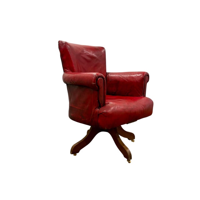 Metal English Swivel Club Armchair For Sale - Image 7 of 13