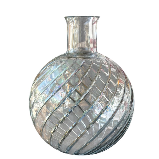 Art Deco Huge Baccarat French Crystal Bottle Vase For Sale - Image 3 of 4