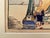 Navy Blue Robert Bruce Rogers Vintage 1932 " Drying Rigging, Provincetown " Waterfront Seascape Framed Original Signed Fine Art Woodblock Print For Sale - Image 8 of 14