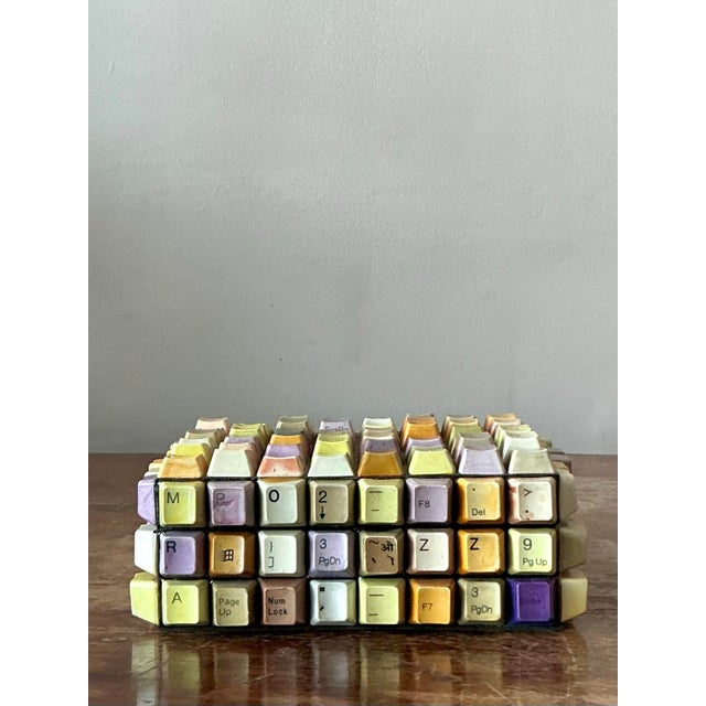 Wood Vintage Boho Computer Key Box For Sale - Image 7 of 7