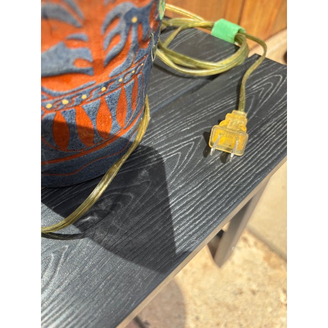 Ceramic Vintage David T. Smith’s …1986 Turtle Creek Pottery … Ceramic Glazed Lamp For Sale - Image 7 of 12