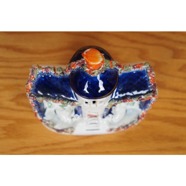 Staffordshire Antique 19th Century Staffordshire Porcelain Swan Manor House Figurine For Sale - Image 4 of 12