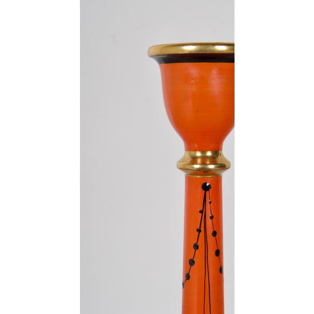 1940s Glass Charger and Matching Candlesticks With 24k Gold Details - 3 Piece Set For Sale - Image 4 of 13