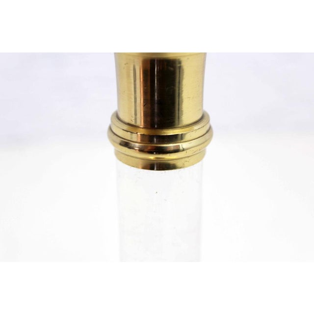 Gold Vintage Brass & Acrylic Glass Candleholder, 1960s For Sale - Image 8 of 11