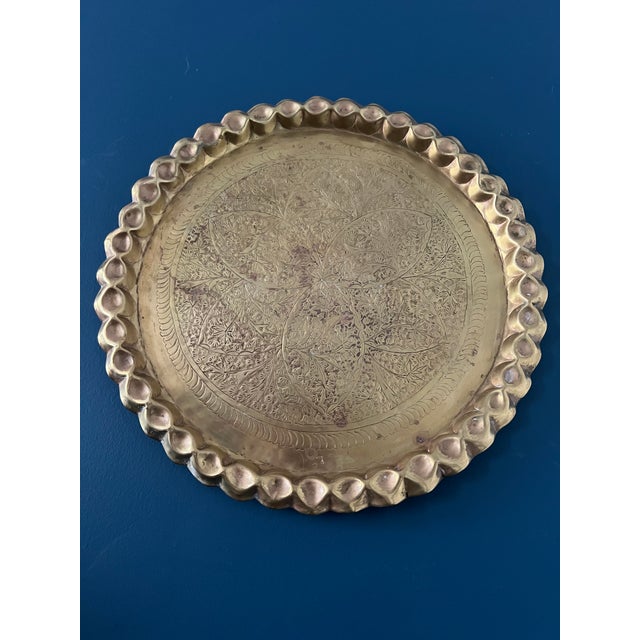 1900 - 1909 Large 1900’s Brass Plate Wall Hanging/ Tray For Sale - Image 5 of 12