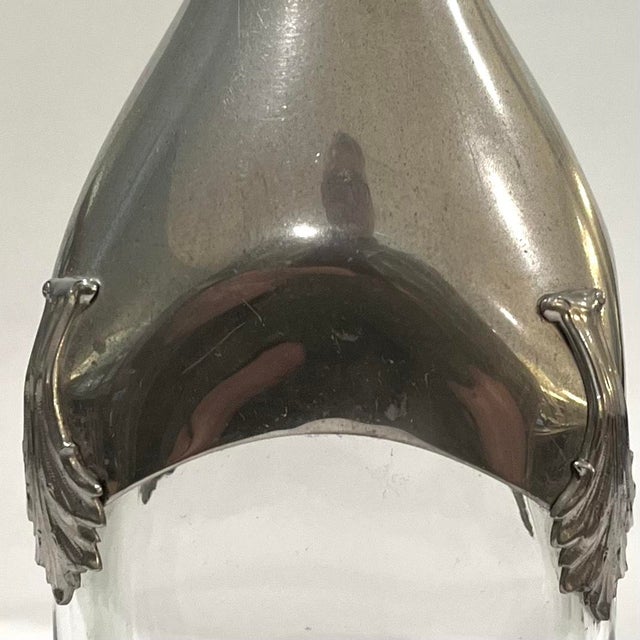 1960's Etains Du Manoir French Pewter and Crystal Decanter For Sale - Image 11 of 15