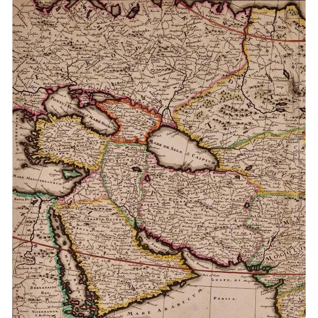 17th Century Asia Declineatio: A 17th Century Hand-Colored Map of Asia by Justus Danckerts, 1685 For Sale - Image 5 of 5