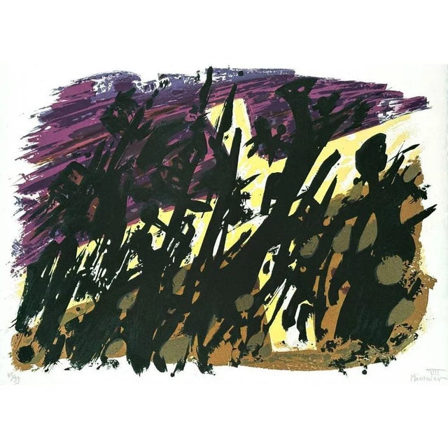 Alfred Manessier Lithography 56x76 cm. Copy 75 of 99. Composition Abstraite (1975). Alfred Manessier was a non-figurative...