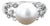 Freshwater White Pearl Diamond Ring .19cttw 14k White Gold, Size 9 For Sale