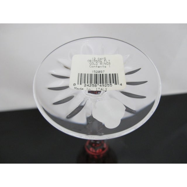Red Waterford Crystal 12 Days of Christmas 5 Golden Rings Crimson Champagne Flute For Sale - Image 8 of 9
