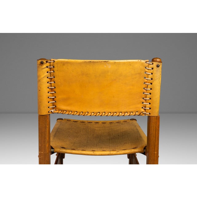 Safari Tanned Saddle Leather & Oak Lounge/Side Chair Designed by Biermann Werner for Arte Sano, Colombia, C. 1960's For Sale In Orlando - Image 6 of 12