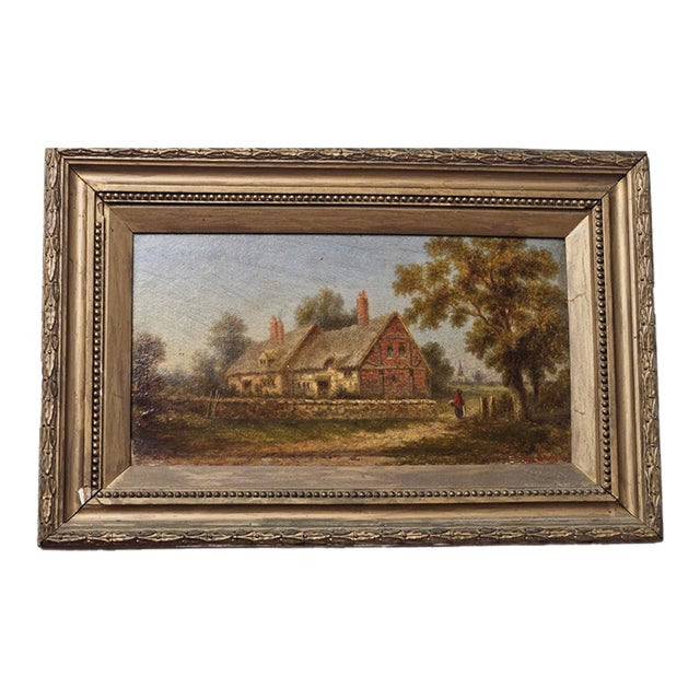 Antique Signed Pastoral Landscape Oil Painting - Signed by J.Lavnu For Sale