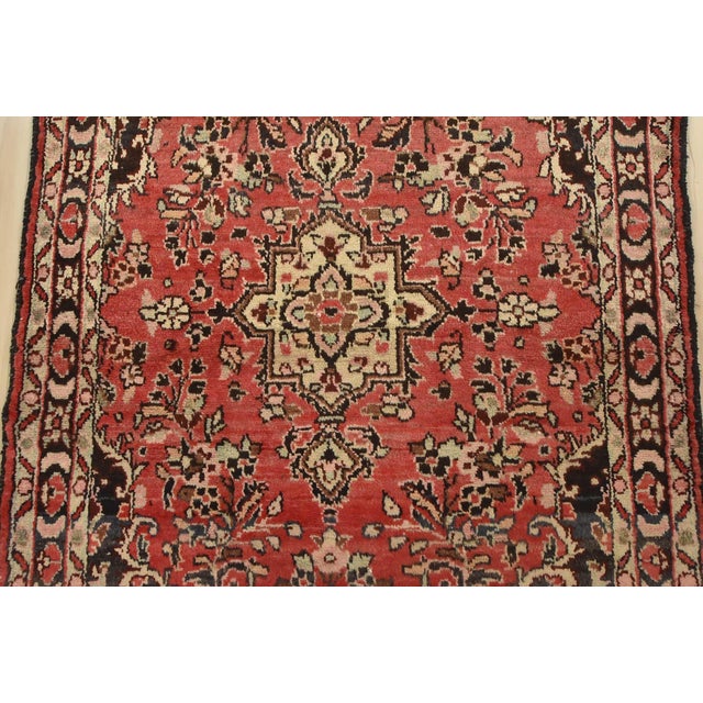1970s Malayer Runner 3’10” X 10’2” Red Wool Semi-Antique Hand-Knotted Oriental Rug For Sale - Image 5 of 15
