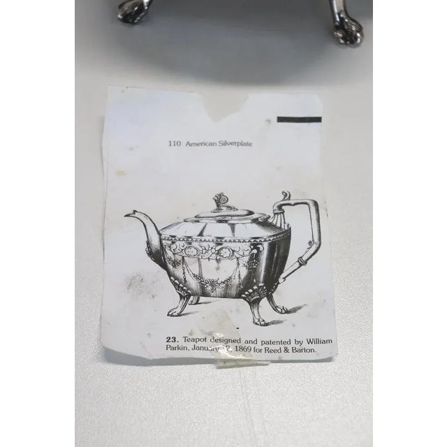 Antique Silver Plate Tea and Coffee Set by Mark Reed & Barton, 1880s, Set of 3 For Sale - Image 7 of 13