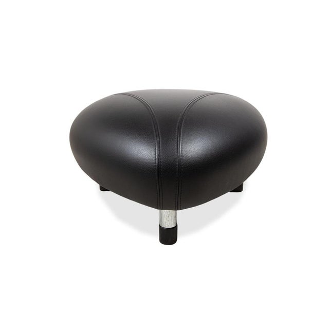 Animal Skin Leather Stool in Black from Leolux For Sale - Image 7 of 9