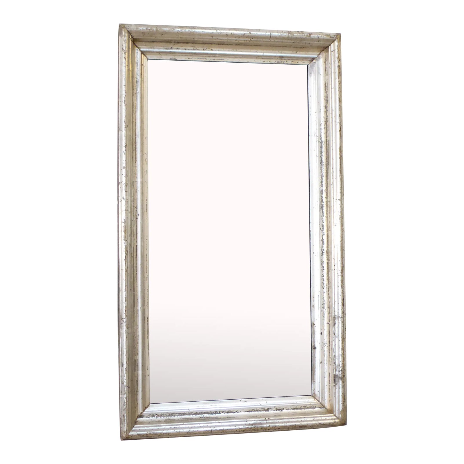 Antique Silvered Narrow Mirror | Chairish
