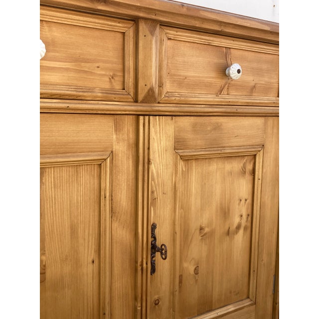 Pine Four Door Four Drawer Sideboard, Reproduction For Sale - Image 10 of 15