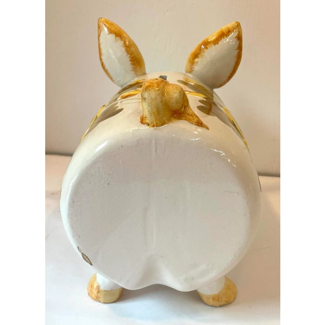 Mid 20th Century Vintage Italian Hand Painted Ceramic Piggy Bank For Sale - Image 5 of 11