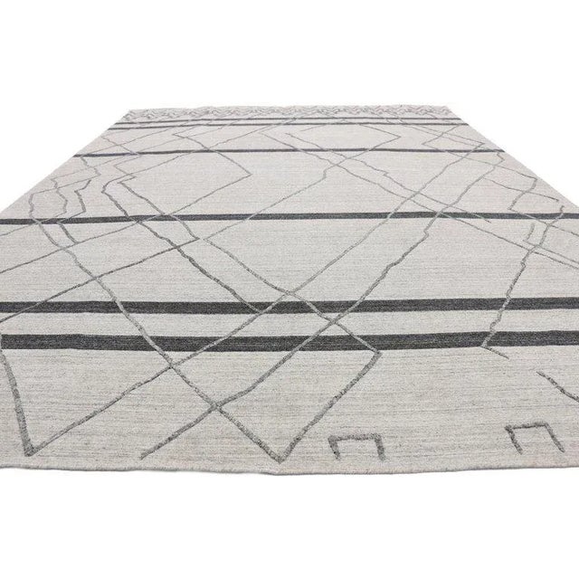 Contemporary Contemporary Gray Moroccan Style Area Rug - 8′ × 9′11″ For Sale - Image 3 of 9