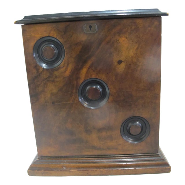 Victorian Wood Travel Secretary Desk File Box With Glass Inkwells & Calendar For Sale