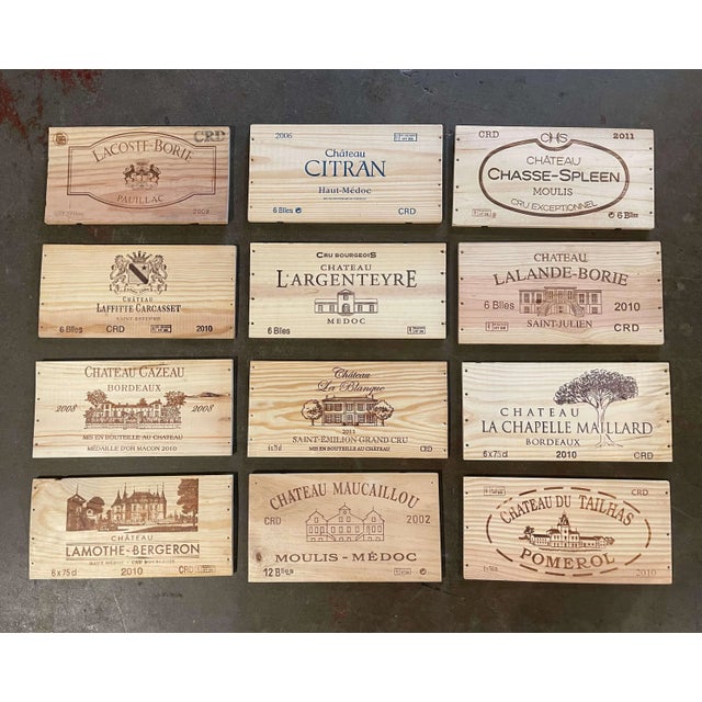 Early 21st Century Vintage French Wooden Wine Crate Box Labels, Set of 12 For Sale - Image 5 of 13