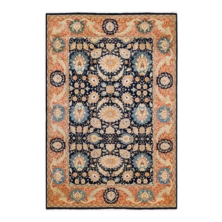 Mogul, One-of-a-Kind Hand-Knotted Area Rug in Blue, 6' 2" x 9' 1" For Sale