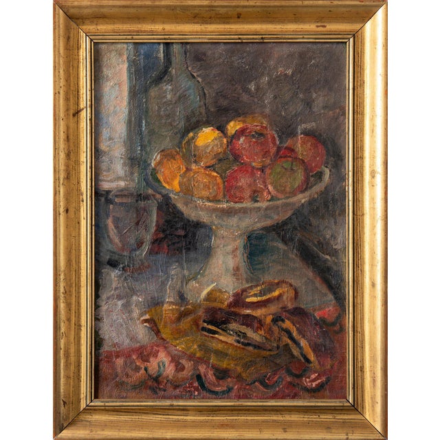 French School, Still Life with Compotier, 20th Century, Oil Painting on Canvas For Sale - Image 6 of 10