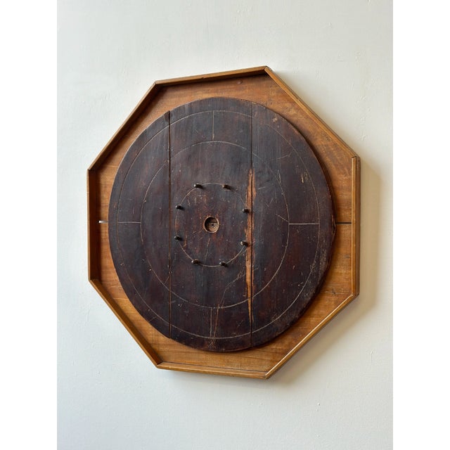 Antique Folk Art Crokinole Game Board, Circa Early 20th Century For Sale - Image 4 of 17