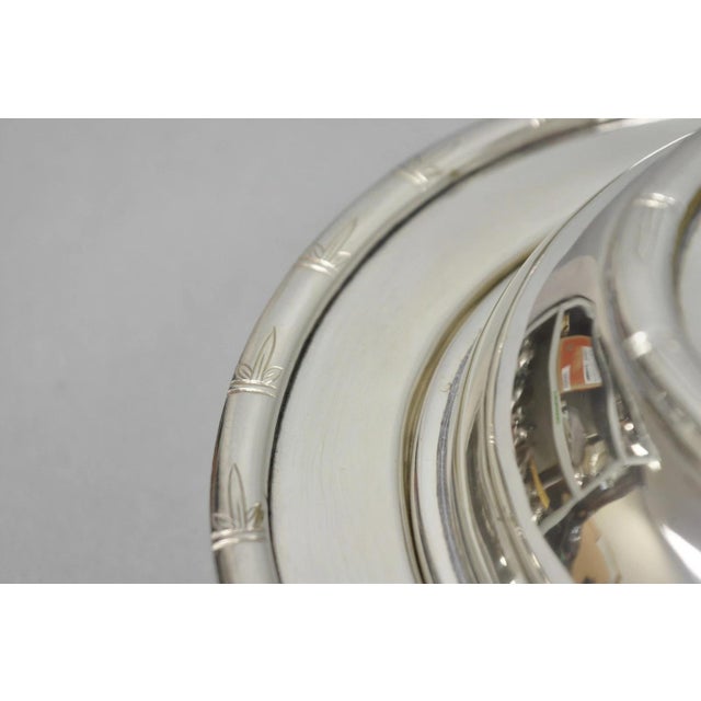 Mid 20th Century Vintage Hollywood Regency Silver Plated Faux Bamboo Oval Vegetable Serving Dish For Sale - Image 5 of 13