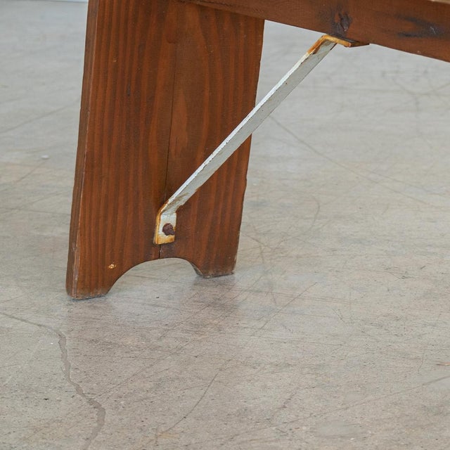Long 1940s French Metal and Wood Bench For Sale - Image 10 of 10