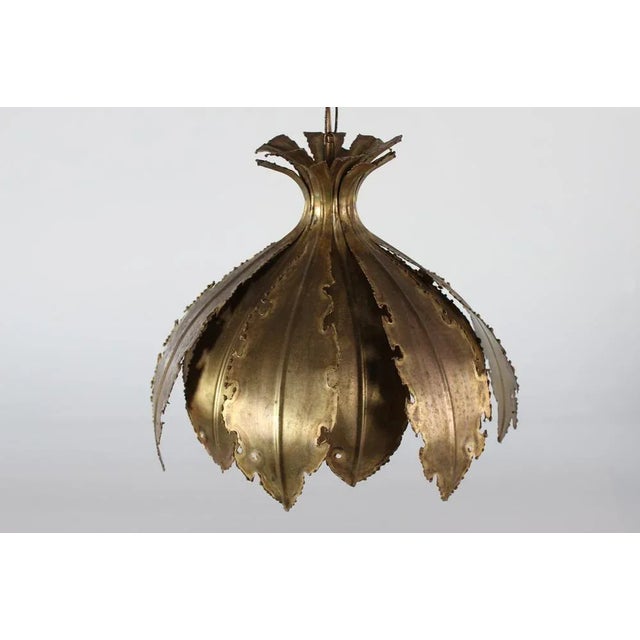 Mid-Century Modern Brutalist Brass Onion Pendant by Svend Aage Holm Sørensen, Denmark, 1960s For Sale - Image 3 of 10