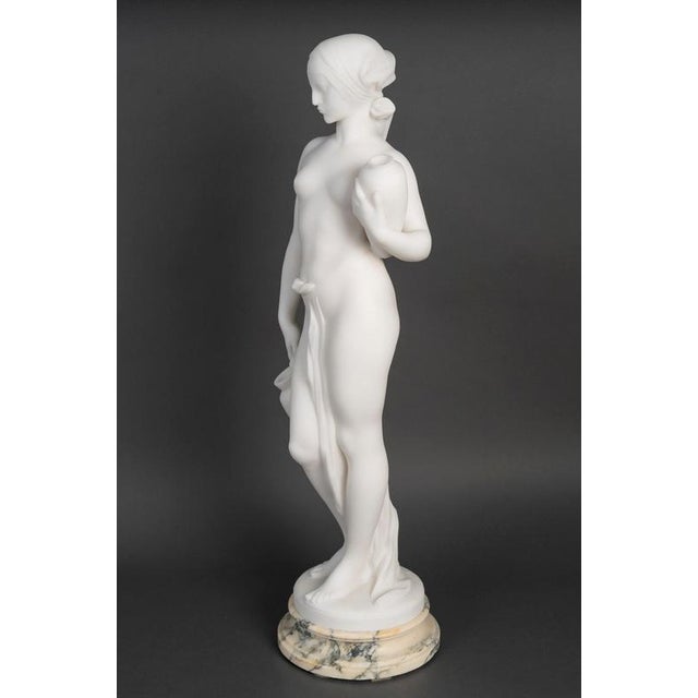 Large Sculpture in White Marble For Sale - Image 5 of 13